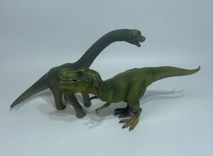 Schleich Dinosaur Figures T Rex '11 & Brachiosaurus Toy '16 Solid Heavy Real